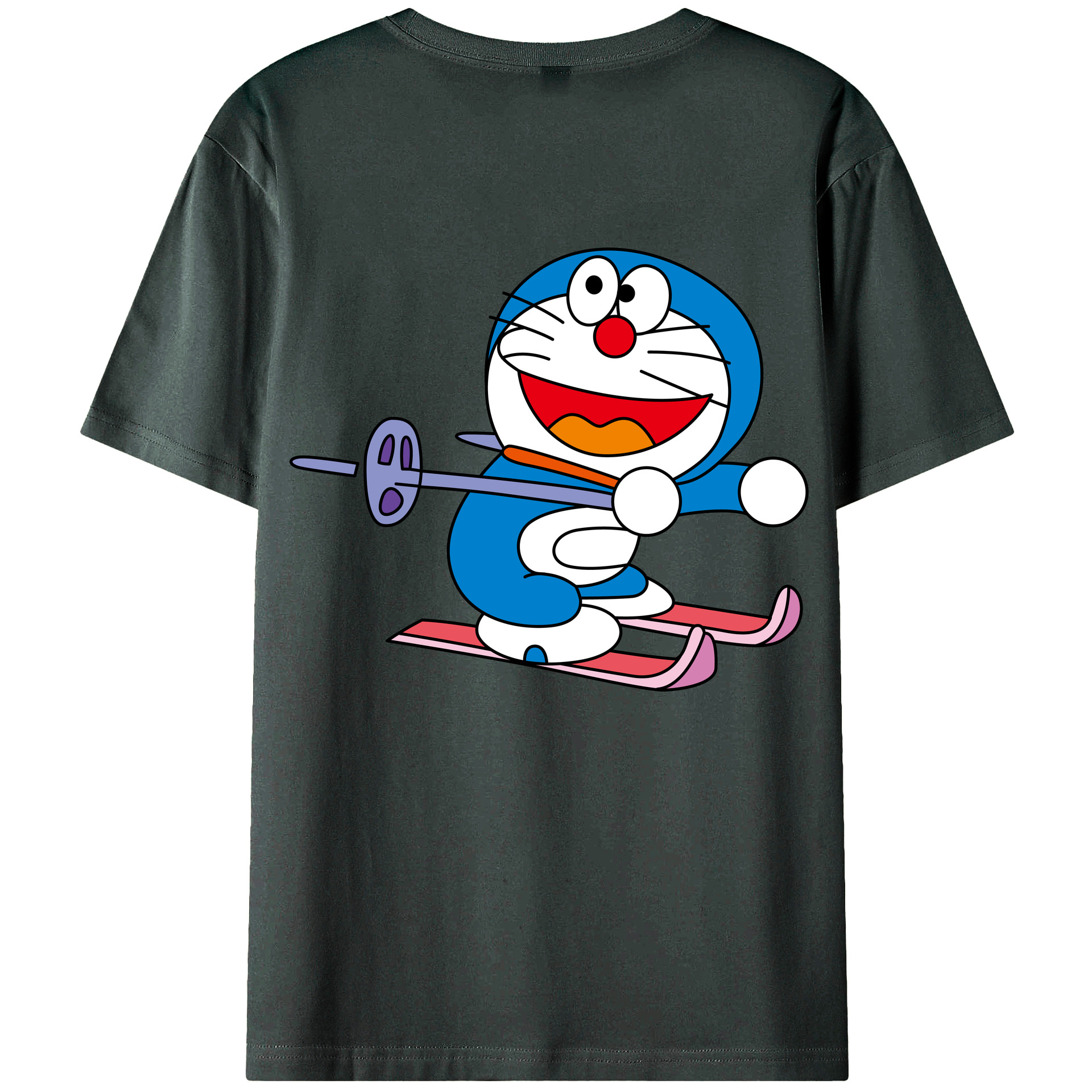 （画像用） ドラえもん Doraemon 綿100％ メンズ半袖Tシャツ（バックプリント） 通気性